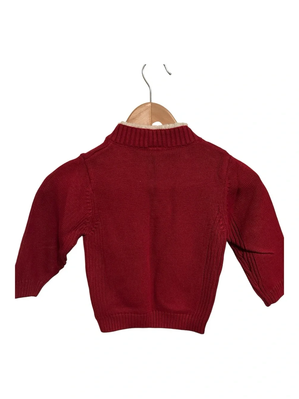 Gymboree Red Knit Pullover Sweater with Sherpa Trim-NWOT Size 3T